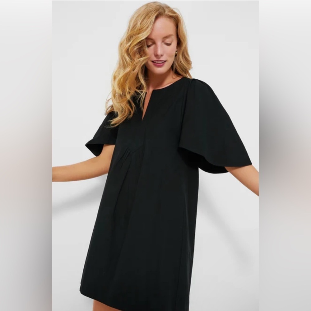 New! Tuckernuck Pomander Place Finley Flutter Sleeve Black Mini Dress 🖤 Medium - Picture 3 of 8
